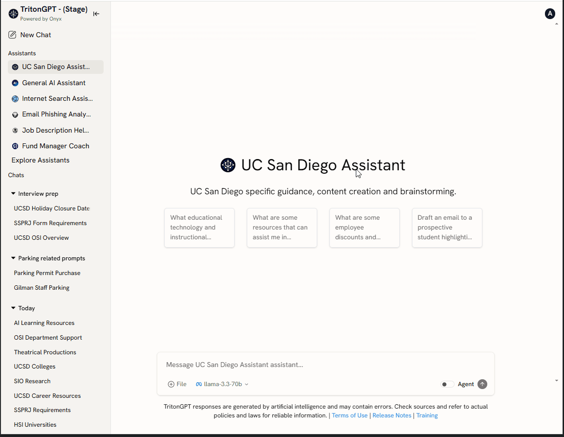 Example in TritonGPT of changing assistants